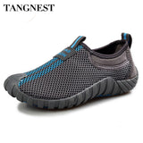 Tangnest Men's Mesh Flats 2017 New Lovers Shoes Breathable Network Platform Shoes Men Summer Loafers Size 35-44 XYP007