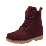 2017 New men new retro snow boots lace-up leather solid flats warm male cotton martin shoes ankle boots botas de los hombres