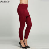 Korea Women's Skirt Leggings Footless Cotton Pleated Stretch Long Pants Mid Solid  Knitted Fitness Leggings