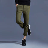 MK 2017 Fashion Men Pants Casual Zipper Fly Khaki Army Green Long Trousers Male Business Work Wear