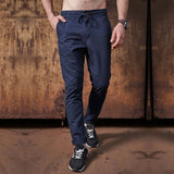 MK 2017 Fashion Men's Pants Casual Mid Waist Drawstring Long Trousers Men Business Work Wear  30-40