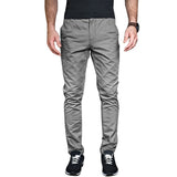 MK 2017 Spring Summer Men's Pants Fashion Solid Color Gray Blue Drawstring Trousers Male Cargo Joggers Pants