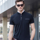 HEE GRAND Polo Shirt For Men 2017 New Arrival Stand Collar Pockets Style 100% Cotton Breathable Material Male Polo Shirts MTP431