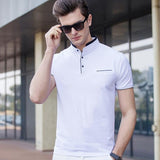 HEE GRAND Polo Shirt For Men 2017 New Arrival Stand Collar Pockets Style 100% Cotton Breathable Material Male Polo Shirts MTP431