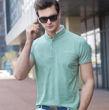HEE GRAND Polo Shirt For Men 2017 New Arrival Stand Collar Pockets Style 100% Cotton Breathable Material Male Polo Shirts MTP431