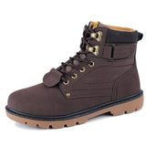 Tangnest Winter Fur Men Boots Casual Lace Up Safety Work Boots Autumn Men Platform Shoes Rubber Snow Boot Man Big Size 46 XMX637