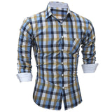 2017 Fashion Plaid Shirts Men Checks Casual Shirt Long Sleeve Buttons Turn Down Collar Lapel Tops Cotton Male Formal Dress Shirt