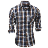 2017 Fashion Plaid Shirts Men Checks Casual Shirt Long Sleeve Buttons Turn Down Collar Lapel Tops Cotton Male Formal Dress Shirt