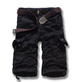 Men's Cargo Shorts 2017 Summer Cotton 3/4 Length Casual Short Pants For Mens Brand Clothing Camo Military Tactical Men Shorts