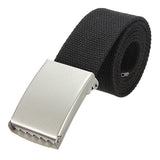 2017 New Fashion Canvas Belt Men Smooth Slivery Buckle Casual Pants 110cm Size Canvas Belt For Adult Male Strap High Quality