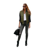 2016 Fashion Winter Flight 3Colors Jacket Ladies Women Coat Clothes Zipper Coat Women Cloths Chaquetas Mujer #SIW