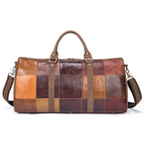 WESTAL Vintage Genuine Leather Men Bags Men Duffle Bag Leather Luggage Travel Bags Men's Multi-purpose Travel Bag Larger Handbag