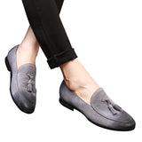 Tangnest Summer Newest Men Genuine Leather Shoes Fashion Tassel Men Wedges Shoes Solid Slip On Man Driving Shoe 4 Colors XMR2101