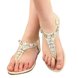 HEE GRAND Rhinestone Fashion Women Sandals 2017 Summer Shoes Elastic Band Crystal Flat With Flip Flops XWZ2031