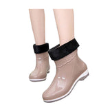 HEE GRAND Rubber Boots For Women Scale Films Pattern Woman Ankle Rainboots Waterproof Flat Heel Rainning Shoes For Women XWX4400