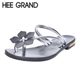 HEE GRAND Women Flip Flops Slides 2 Wearing Style Lady's Bohemia Style Fashion Thong Flower Solid Beach Shoes Woman XWZ2293