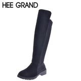HEE GRAND Women's Shoes Fashion Winter women's Boots Woman Over-the-knee Boots Flat Shoes Sexy Warm Long High Boots  XWX323