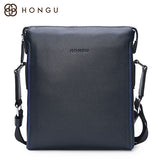 HONGU Genuine Cow Men's Messenger Bag Fashion Men Crossbody Bags Business Style Male Designer Totes Flap Shoulder Bags Bolsa New