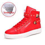 Merkmak 2016 Rive Shoes Men Fashion Brand Fur Warm Winter Autumn Casual Lace Up Men Shoes British Style Hook Plush Shoes For Men