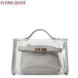 FLYING BIRDS Design Clutch Women Handbags Mini Women Messenger Bags Transparent Jelly Bag Europe and America lock Composite Bag
