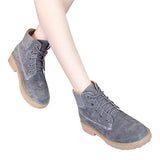 HEE GRAND Pigskin Leather British Style Women Fashion Motorcycle Boots Ankle Boots with Five Colors Women Winter Shoes XWX6122