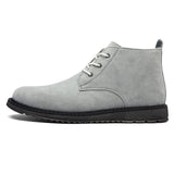 Tangnest NEW Autumn Suede Leather Men Boots Retro Genuine Leather Western Boots Man Rubber Shoes  Winter Lace Up Ankle Boot
