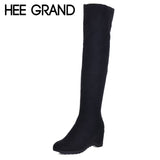 HEE GRAND Sex Ladies High Fashion Boots Female Autumn and Winter Over-the-Keen Boots Women Pumps  XWX6052