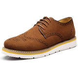Tangnest 2018 New Men Oxfords  Autumn Cut Out Brogue Shoes Man Suede Leather Platform Flats Casual Shoes Big Size 38-47 XMP396