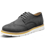 Tangnest 2018 New Men Oxfords  Autumn Cut Out Brogue Shoes Man Suede Leather Platform Flats Casual Shoes Big Size 38-47 XMP396